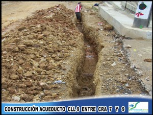 Construcción acueducto Cll 9 entre Cra 7 y 9