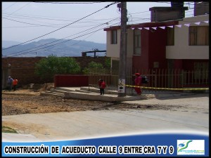Construcción acueducto Cll 9 entre Cra 7 y 9