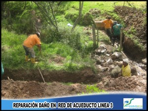 Reparación daño en red de acueducto - Línea 3