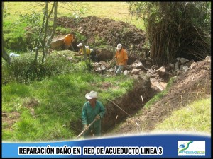 Reparación daño en red de acueducto - Línea 3