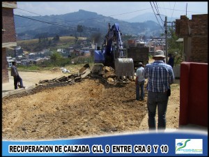 Recuperación de calzada - Cll 9 entre Cra 8 y 10