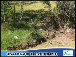 Reparación daño en red de acueducto - Línea 3