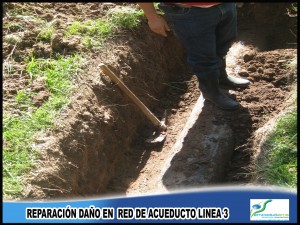 Reparación daño en red de acueducto - Línea 3