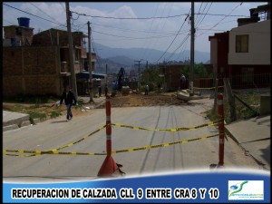 Recuperación de calzada - Cll 9 entre Cra 8 y 10