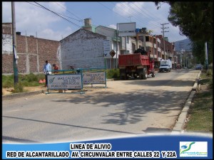 Línea de alivio red de alcantarillado Av. Circunvalar